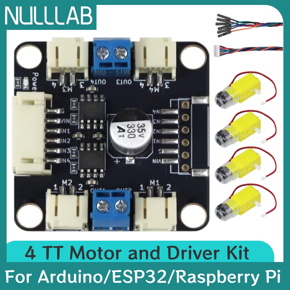 Motor Driver L298N - Комплект из 4 моторов TT и