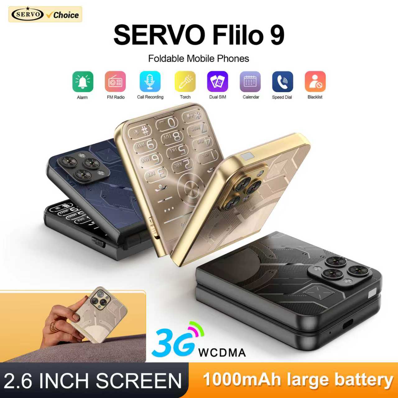Servo Pan Tilt - SERVO Flilo9 Складной мобильный телефон 3G