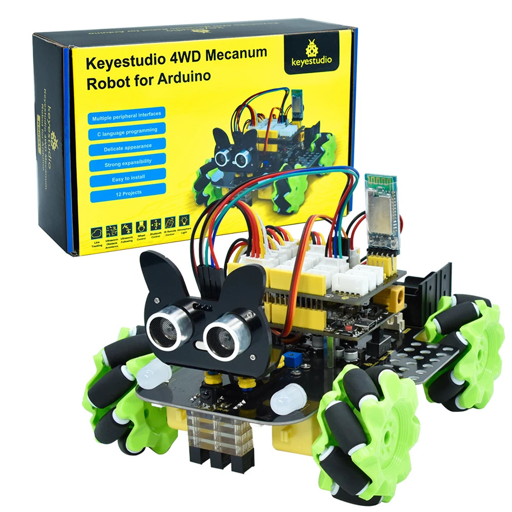 Microbit Robot - Робот-автомобиль Keyestudio Mecanum 4WD для Arduino,