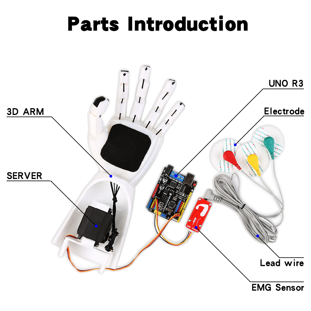 Датчик EMG, роботизированная р – обзор и цена Robot Arm Kit