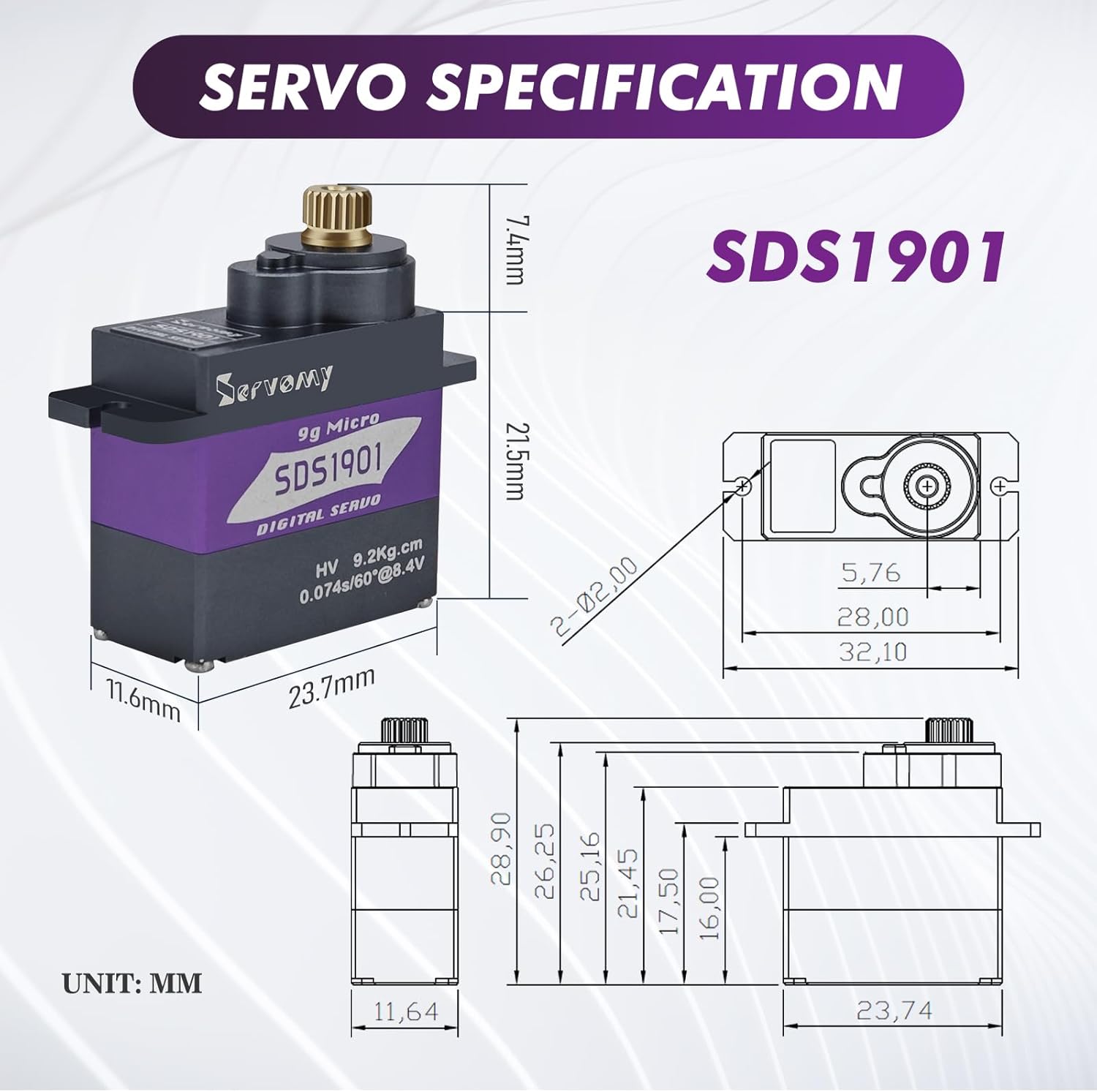 SERVOMY-SDS1901 Цифровой 9G ми – обзор и цена Sg90 Servo